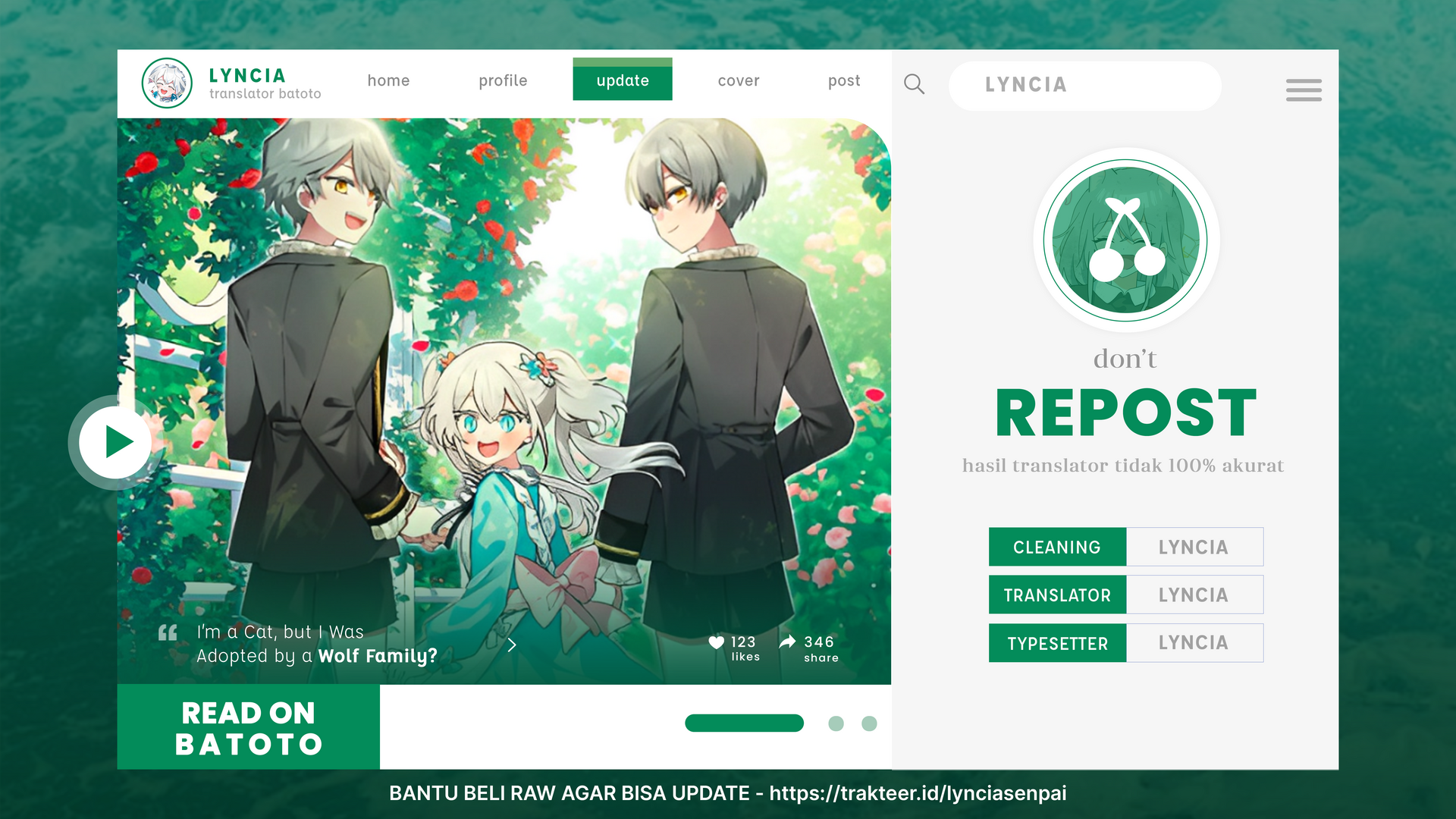 It’s a Cat, Adopted by a Wolf Family? Chapter 25 Image 0
