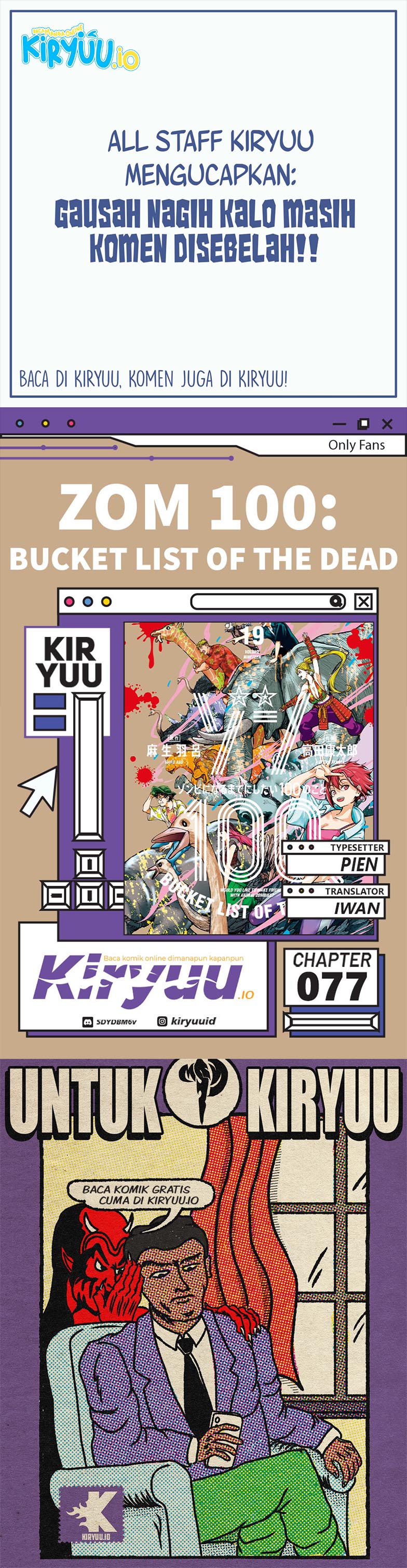 Zombie 100 ~Zombie ni Naru Made ni Shitai 100 no Koto~ Chapter 77 Image 0