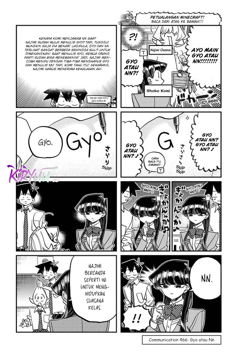 Komi-san wa Komyushou Desu. Chapter 466 Image 1