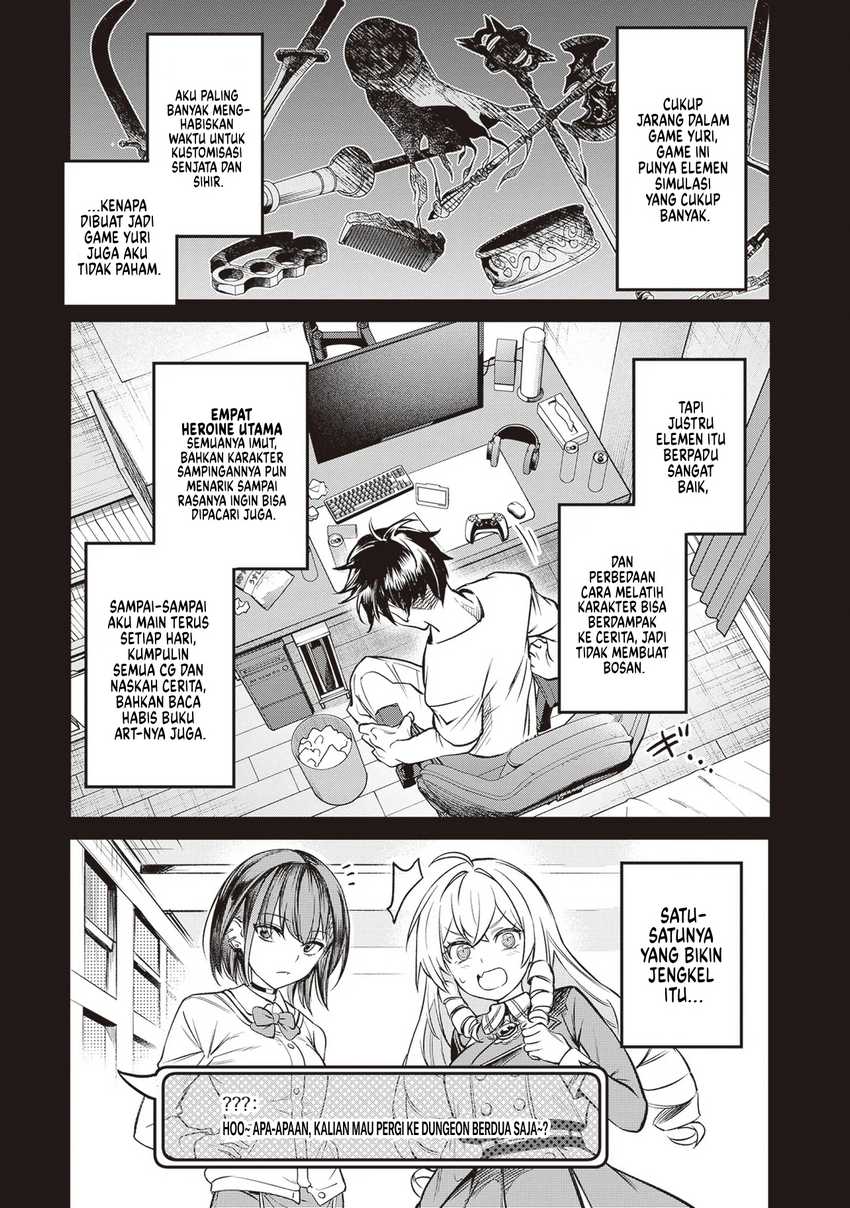 Danshi Kinsei Game Sekai de Ore ga Yarubeki Yuiitsu no Koto – Yuri no Ma ni Hasamaru Otoko to Shite Tensei shite shimaimashita Chapter 01 Image 6