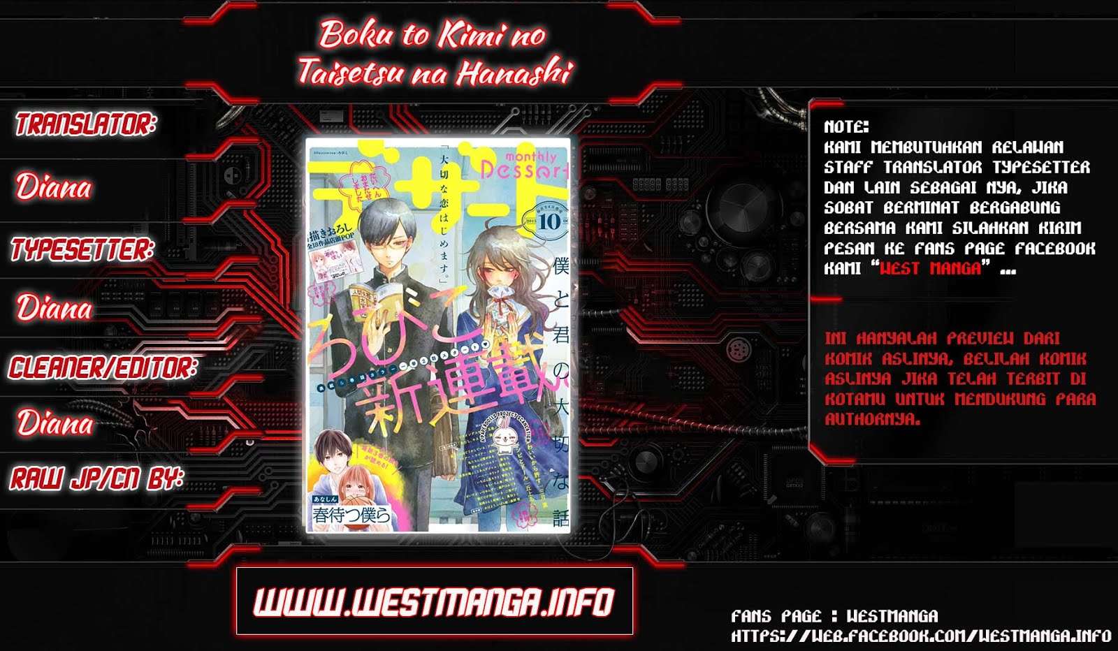 Boku to Kimi no Taisetsu na Hanashi Chapter 06 Image 0