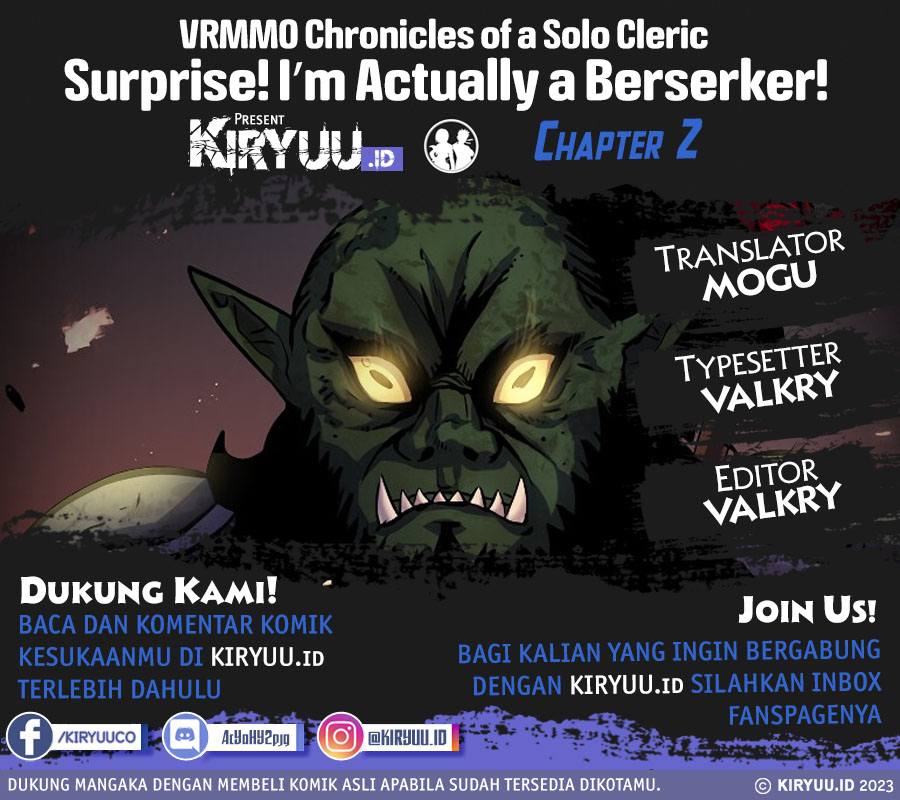 VRMMO Chronicles of a Solo Cleric ~Surprise! I’m Actually a Berserker!~ Chapter 02 Image 0