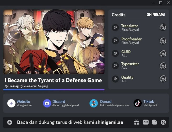 I Became the Tyrant of a Defense Game Chapter 152 Image 0