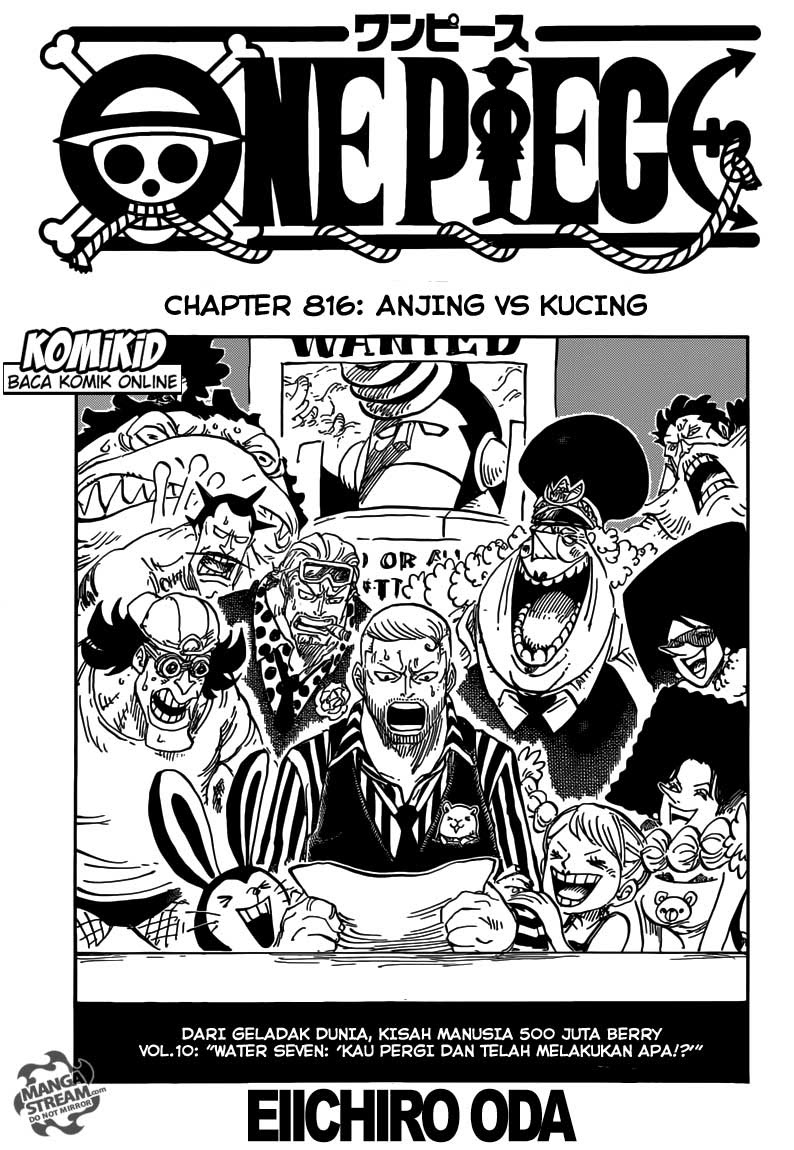 One Piece Chapter 816 anjing vs kucing Image 1