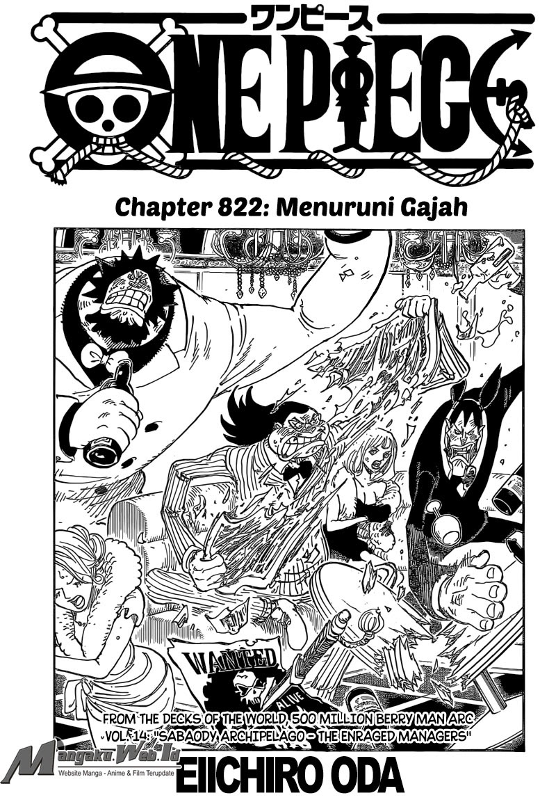 One Piece Chapter 822 menuruni gajah Image 1
