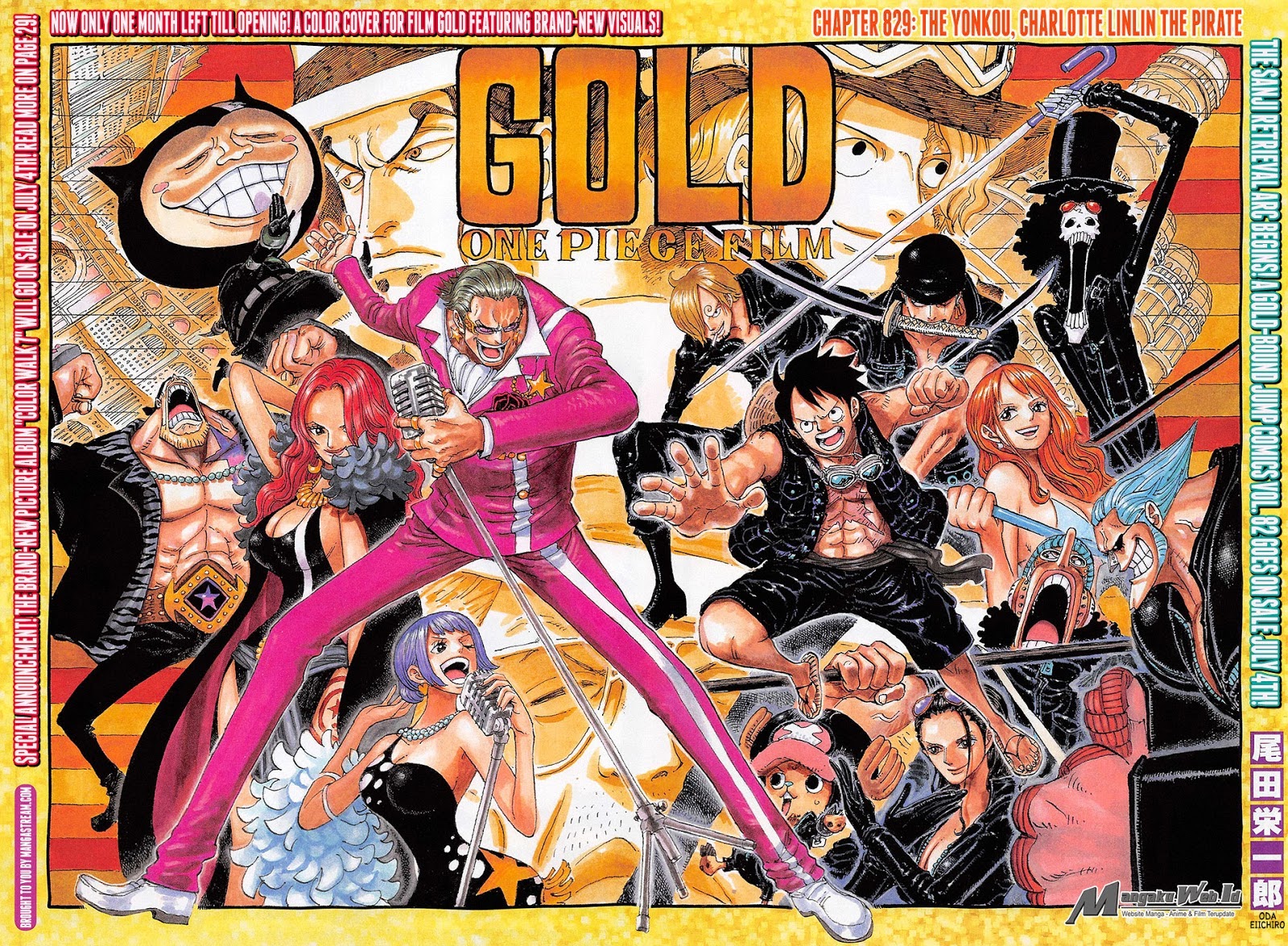 One Piece Chapter 829 – yonkou, bajak laut charlotte linlin Image 1