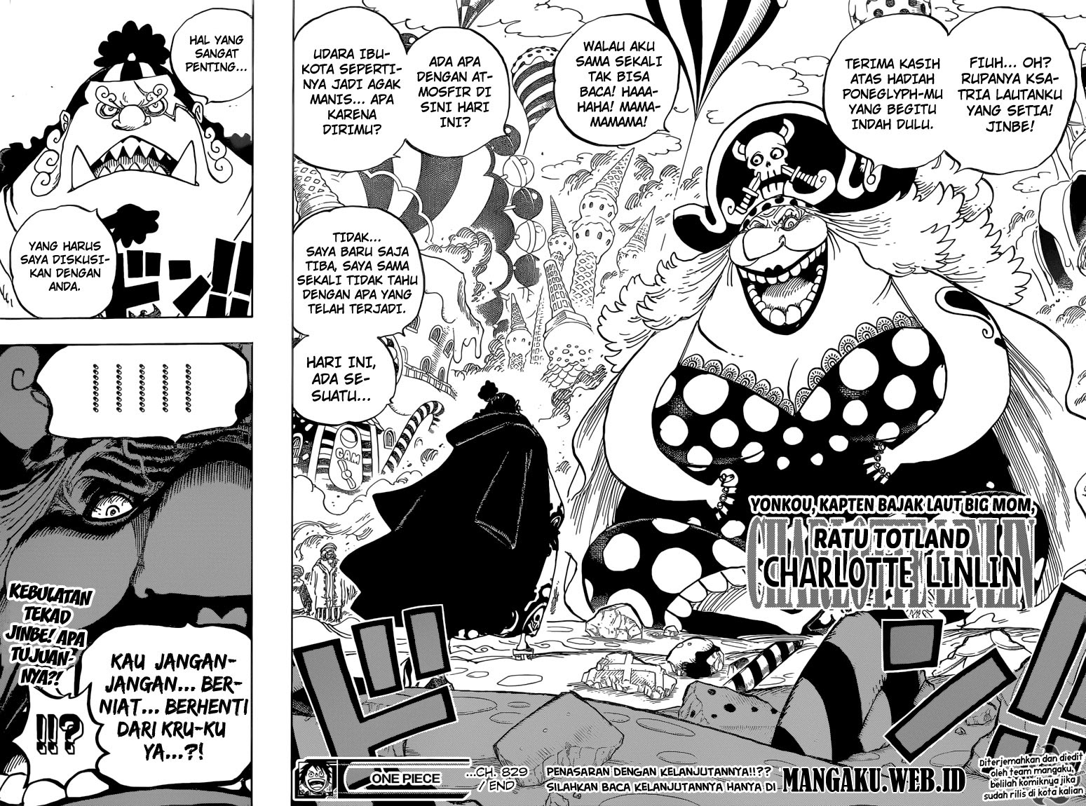 One Piece Chapter 829 – yonkou, bajak laut charlotte linlin Image 15