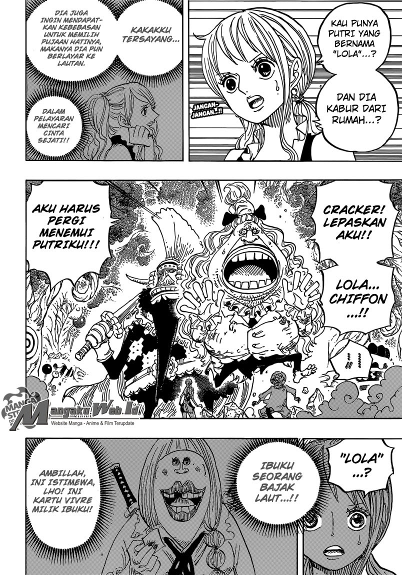 One Piece Chapter 836 – kartu vivre pemberian lola Image 2