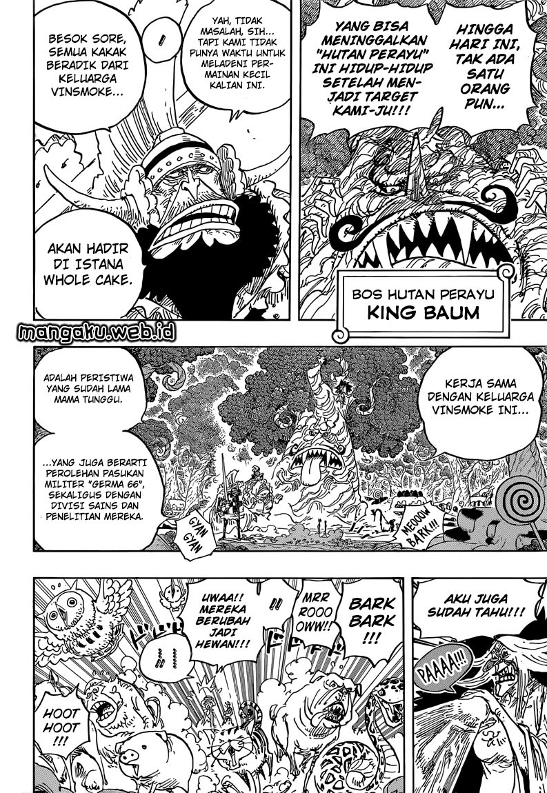 One Piece Chapter 836 – kartu vivre pemberian lola Image 8
