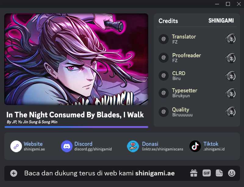 In the Night Consumed by Blades, I Walk Chapter 110 Image 0