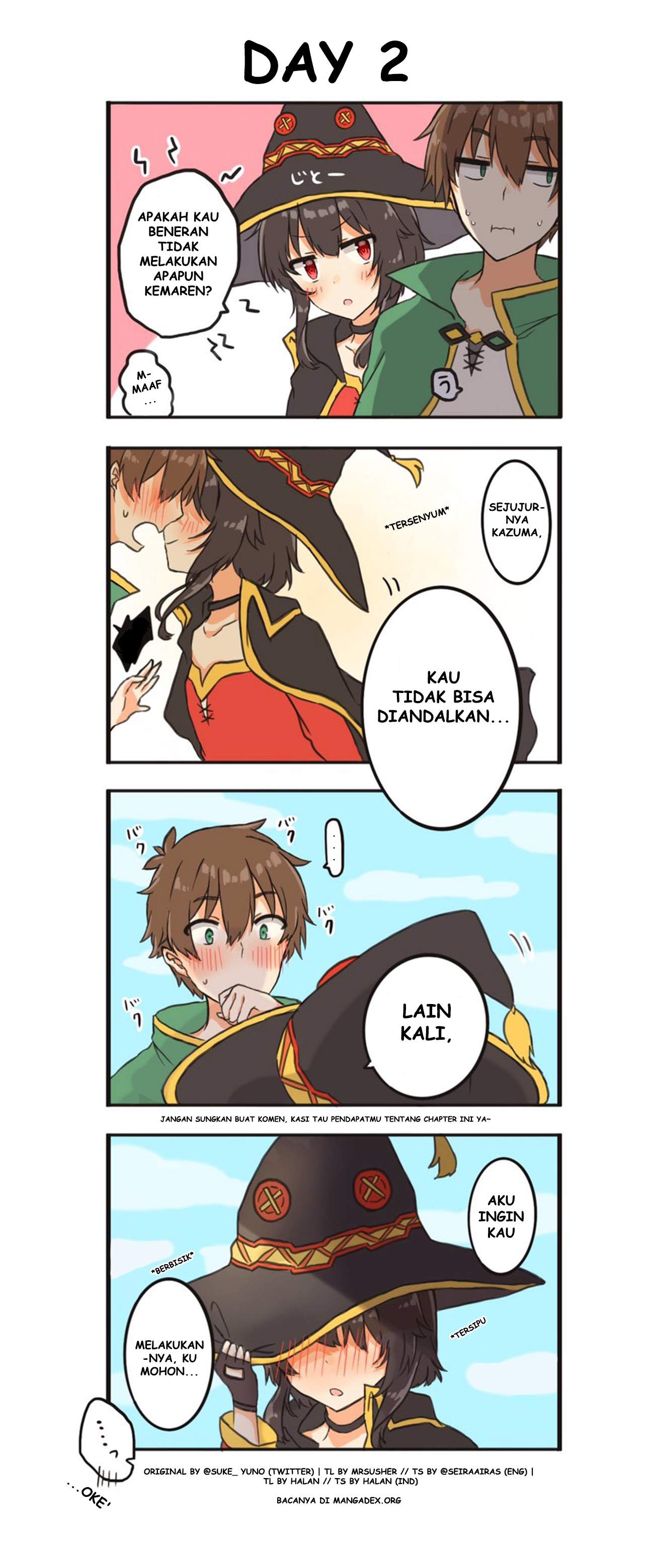 Kono Subarashii Sekai ni Shukufuku wo! – KazuMegu will get married in 100 days Chapter 02 Image 0