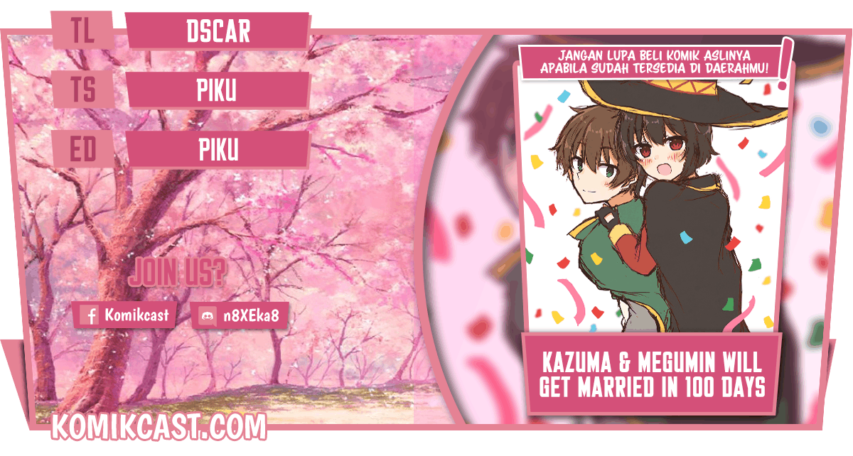 Kono Subarashii Sekai ni Shukufuku wo! – KazuMegu will get married in 100 days Chapter 28 Image 0
